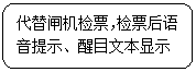 圆角矩形: 代替闸机检票,检票后语音提示、醒目文本显示