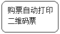 圆角矩形: 购票自动打印二维码票